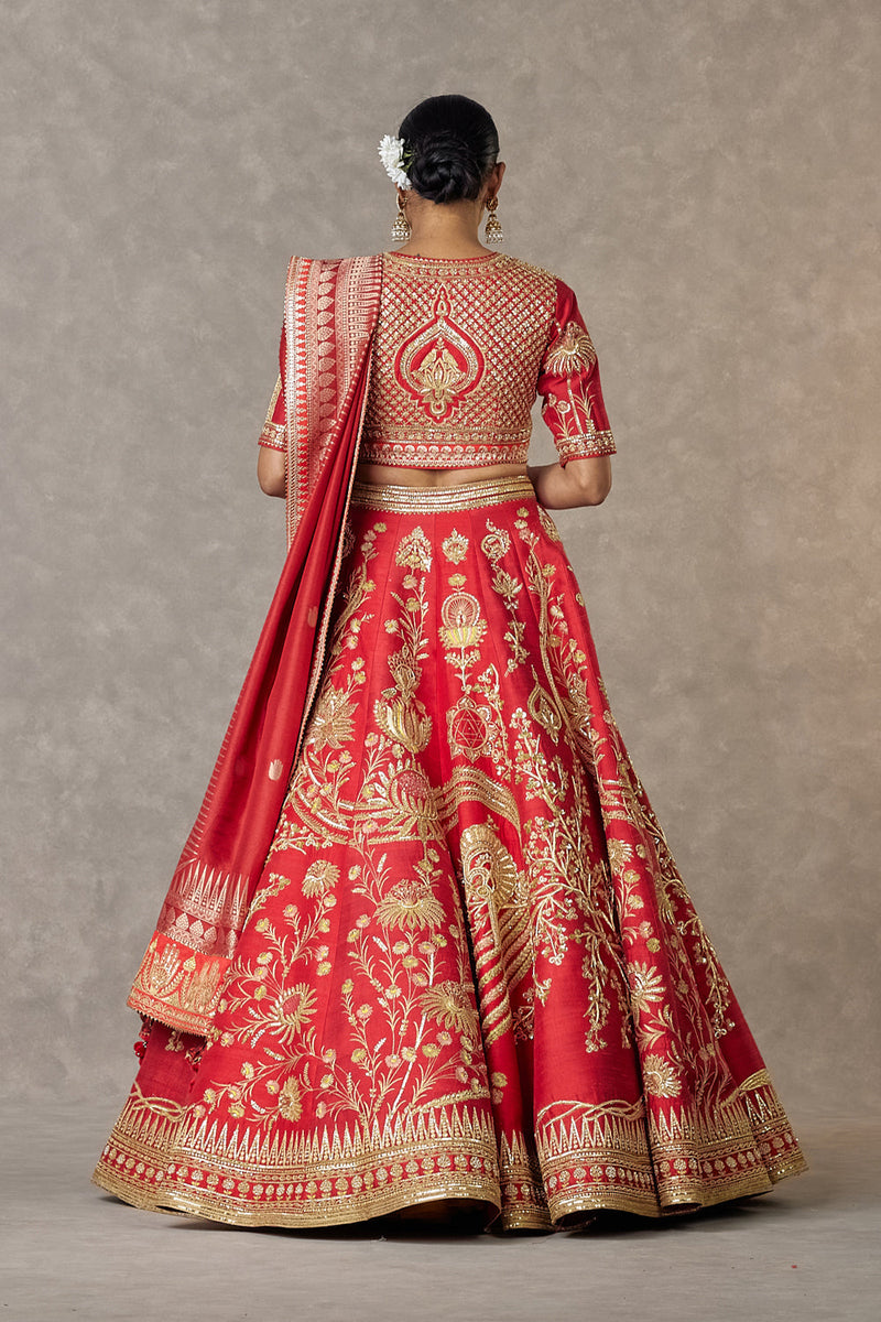 Red Bagh-E-Bahar Neelkamal Lehenga