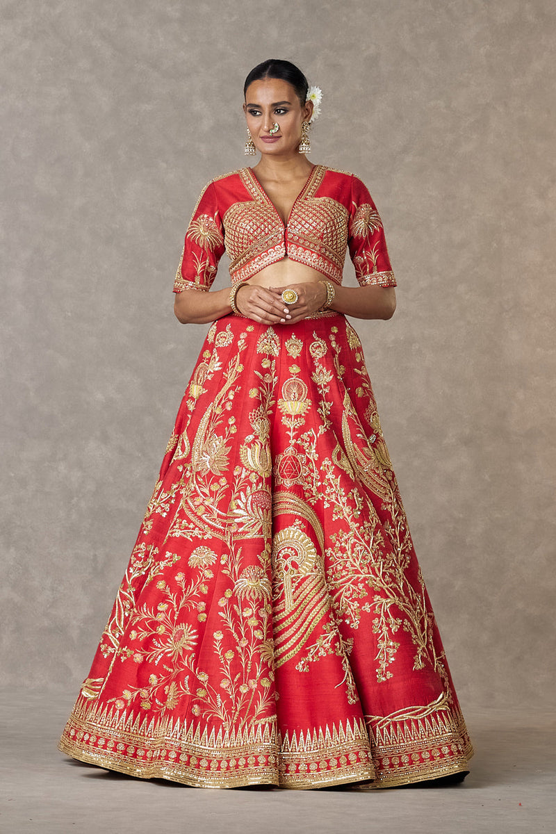 Red Bagh-E-Bahar Neelkamal Lehenga