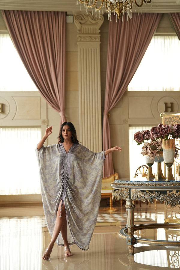 Lilac Cottonb Silk Kaftan