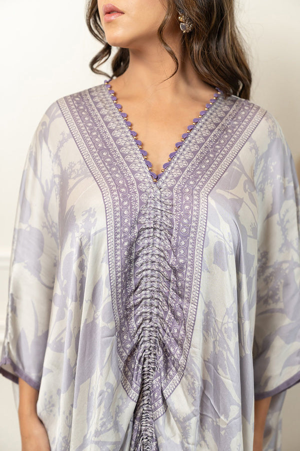 Lilac Cottonb Silk Kaftan