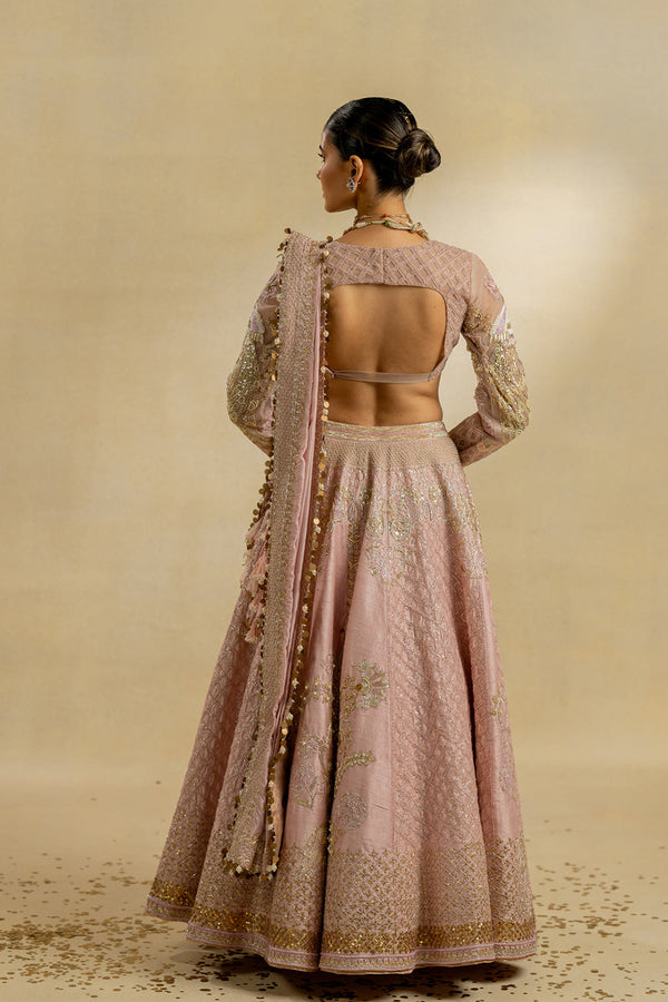 Pink Embroidered Lehenga Set