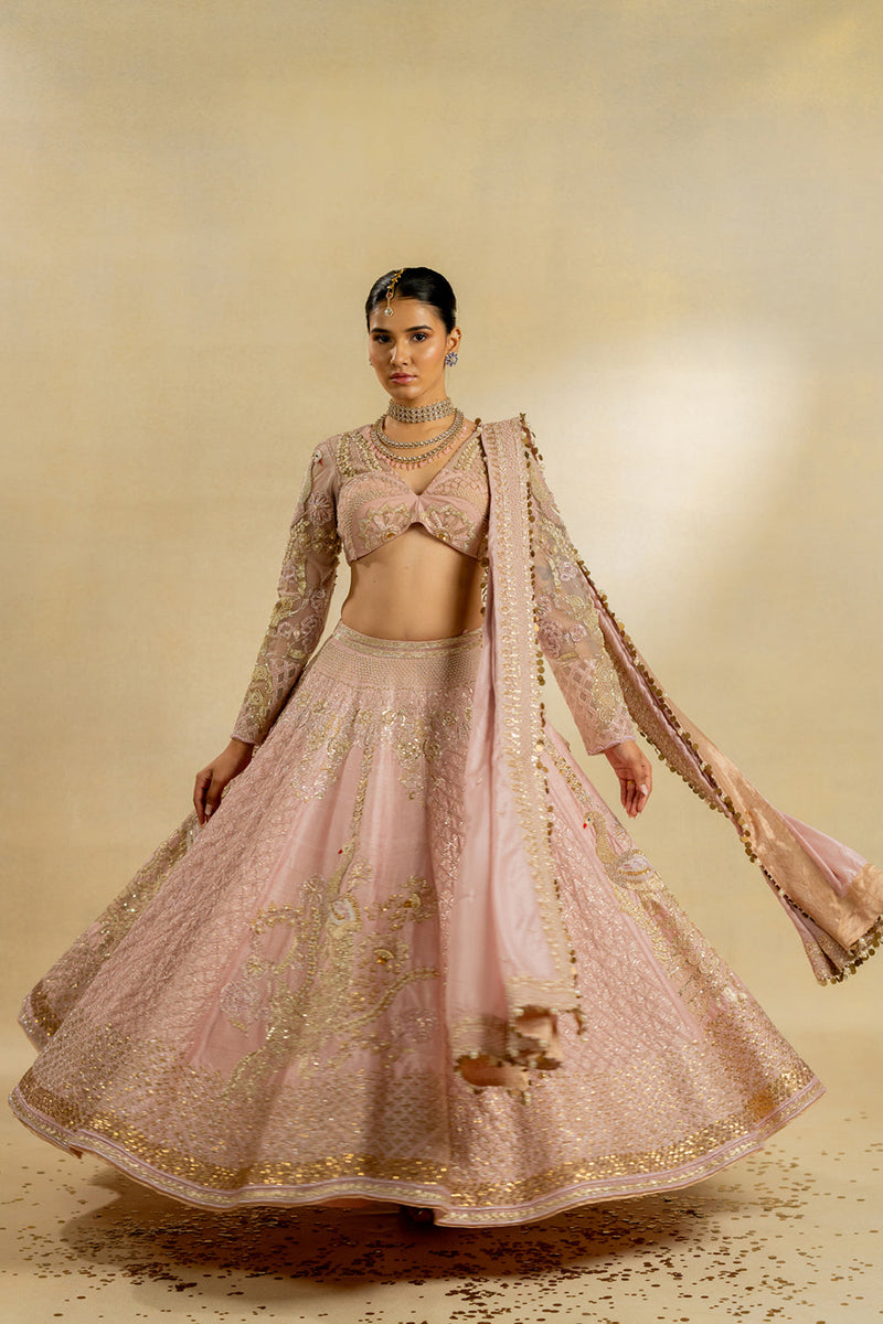 Pink Embroidered Lehenga Set