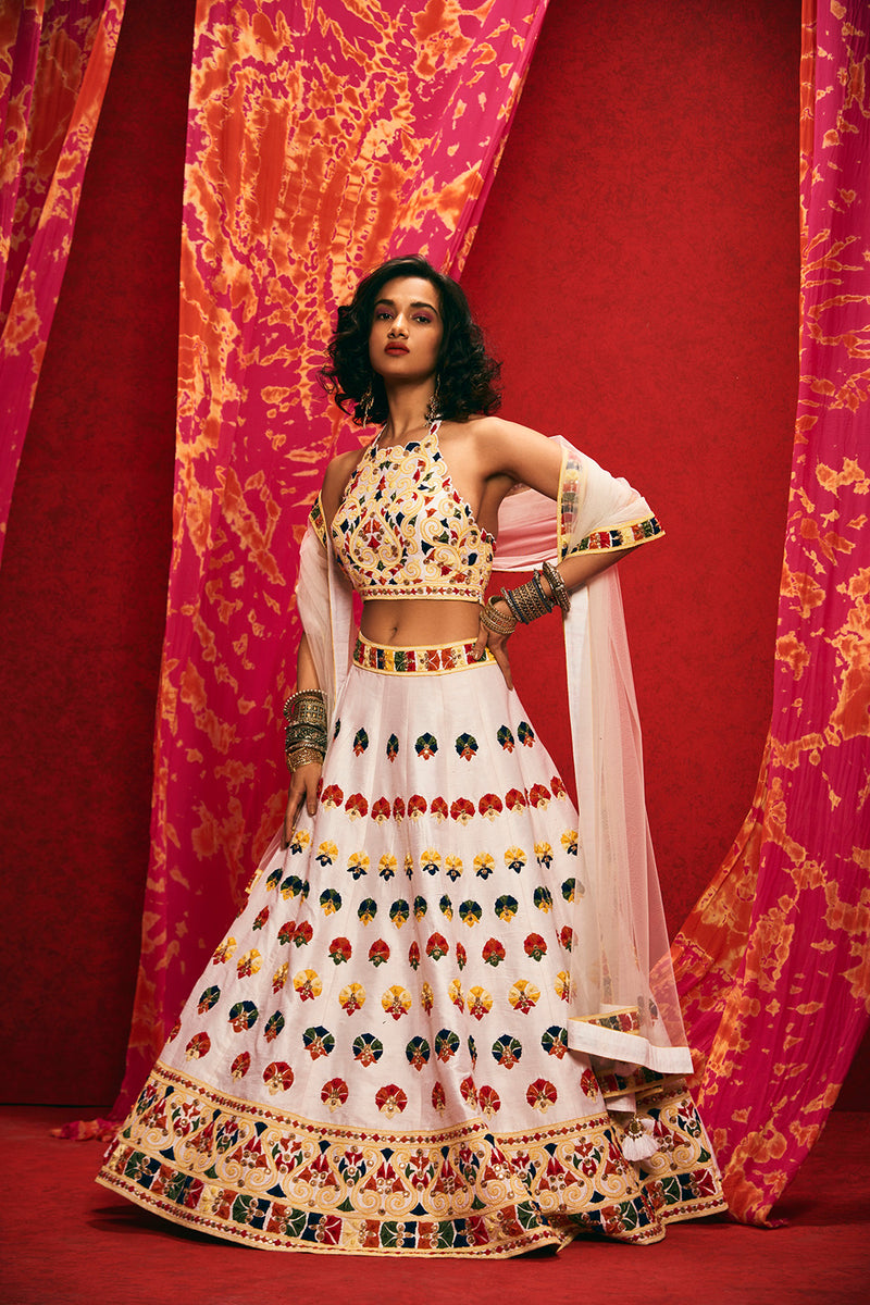 White Embroidered Lehenga set