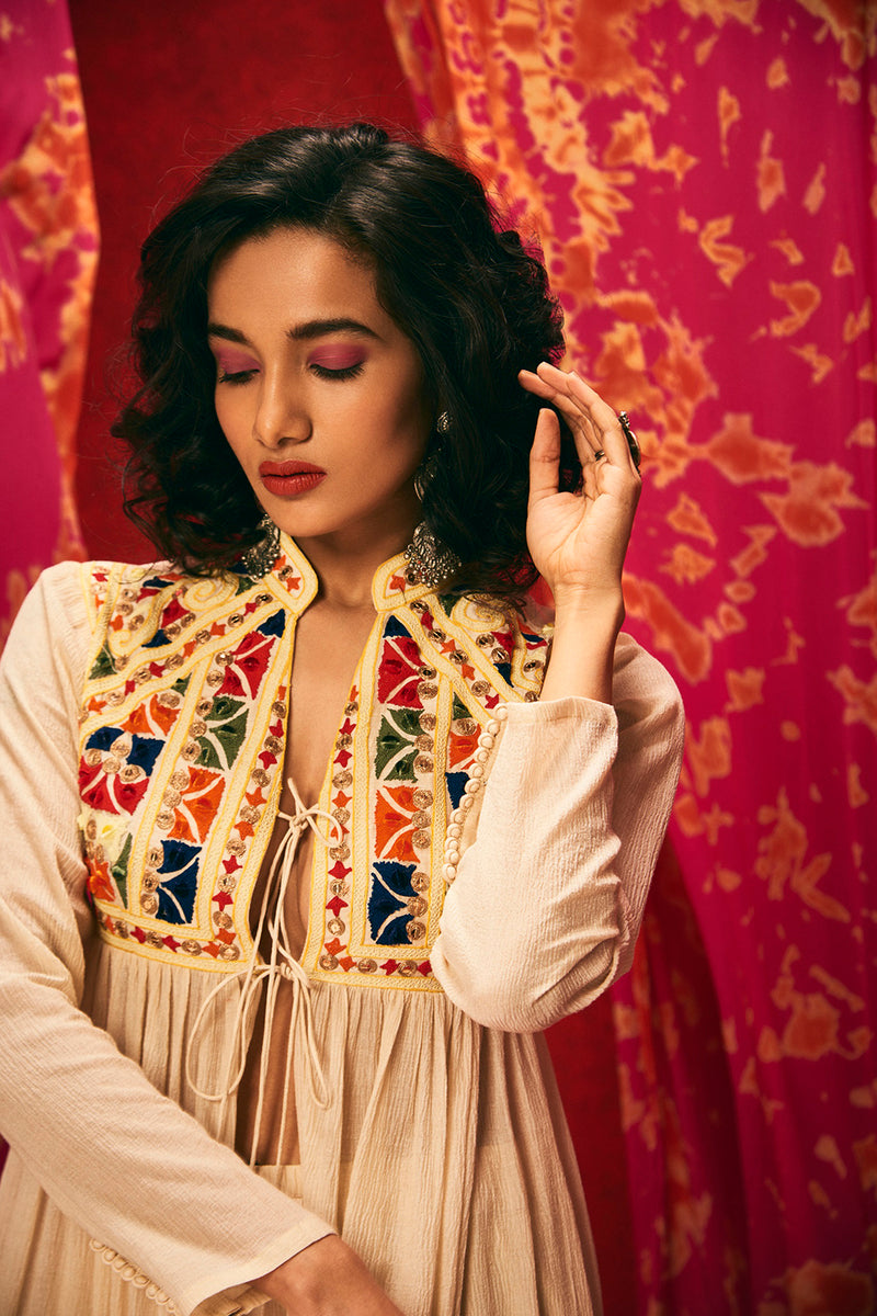 Beige Dori Embroidered Jacket