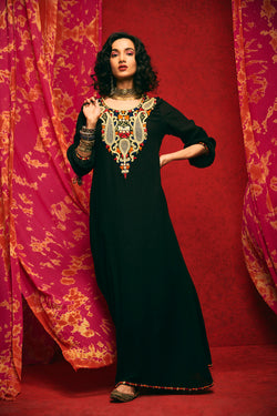 Black Dori Work Embroidered Kurta