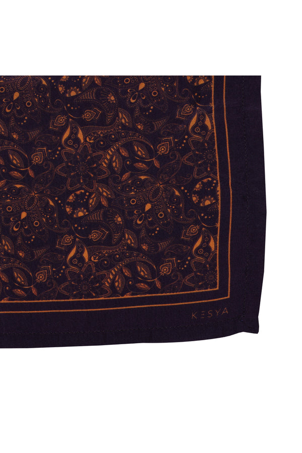Navy Floral Pocket Square