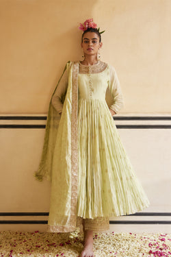 Mint Anarkali Paired With Dupatta & Churidar