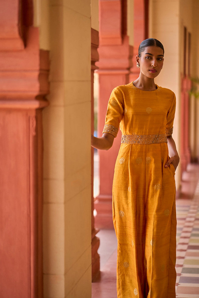 Kasundi Banarasi Silk Jumpsuit