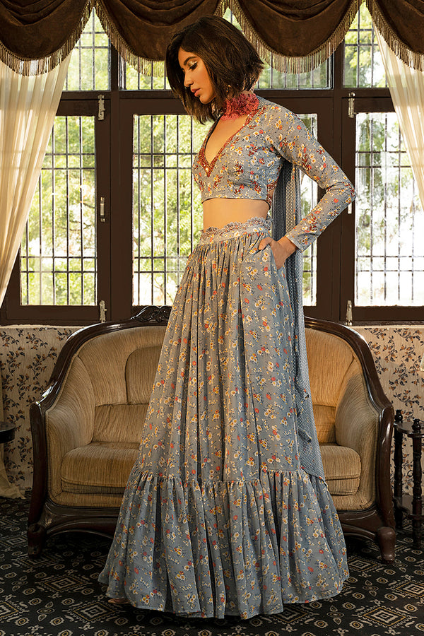 Georgette printed Lehenga