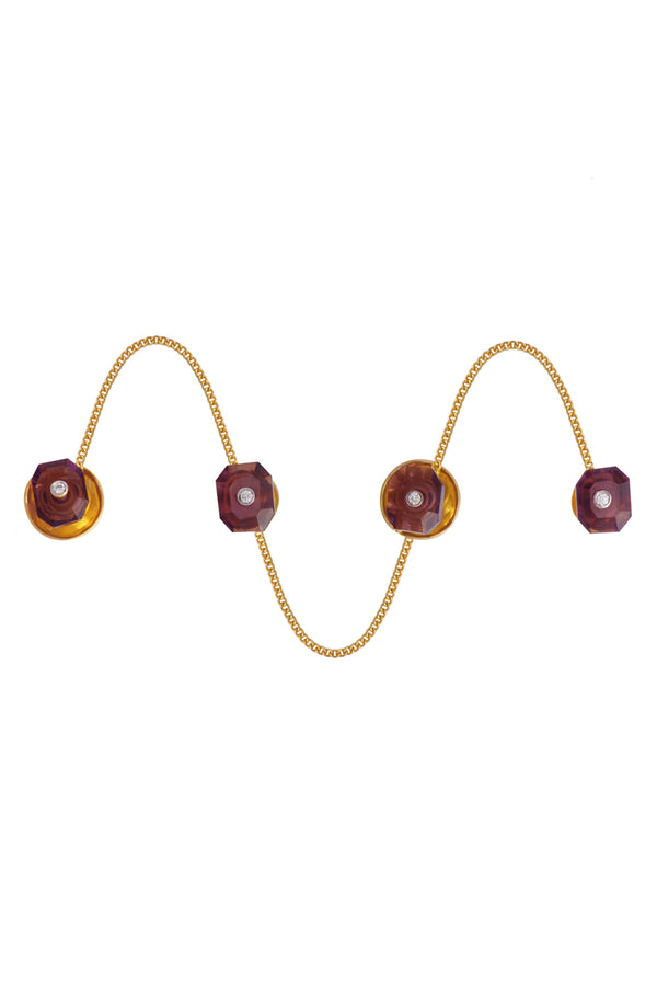 Purple Hydro Quartz Kurta Buttons