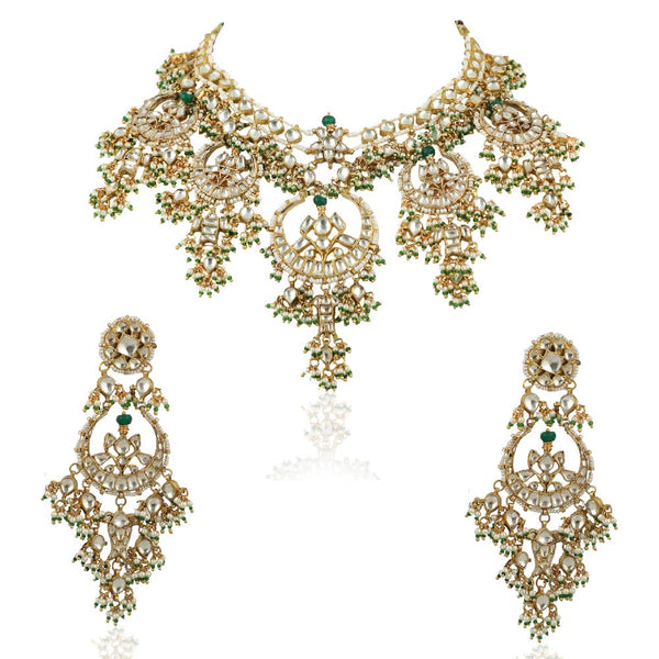 3 size chaand shape necklace set