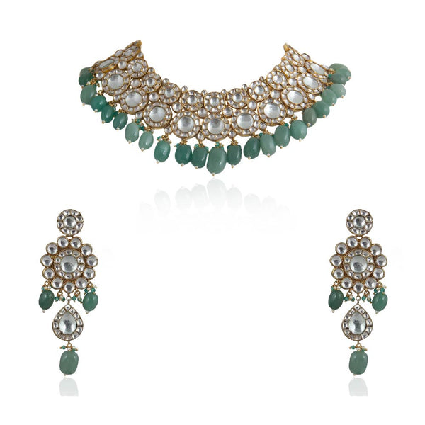 SEA GREEN & WHITE NECKLACE SET