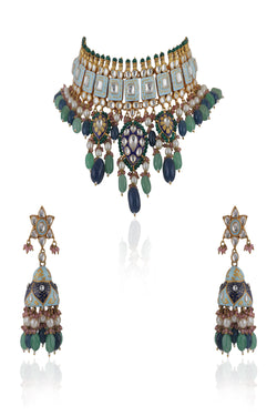 Firozi & Sea Green Necklace Set