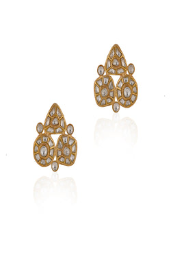 White White Jadtar Studs Earrings/Party Wear/Wedding Wear/Traditional Wear