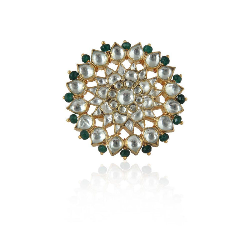 WHITE & DARK GREEN RING