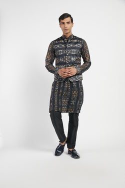 MENS KURTA W BUNDI W. CHURIDAR SET