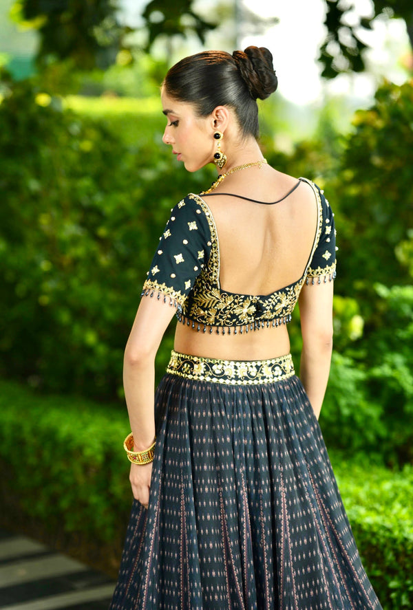 Dark Blue Jahaan Lehenga Set