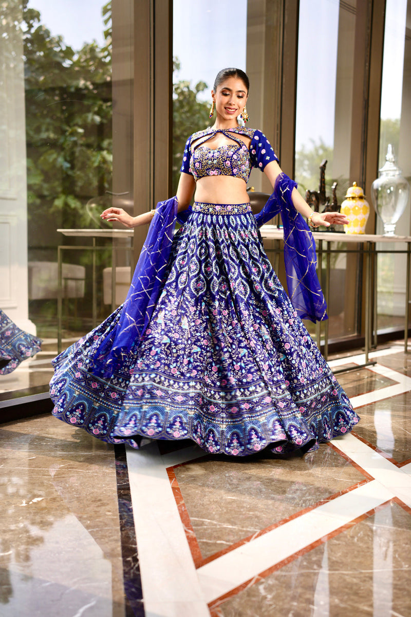 Blue Shriya Lehnega Set