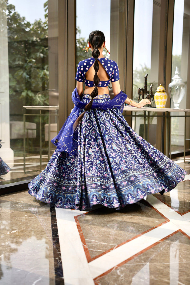 Blue Shriya Lehnega Set