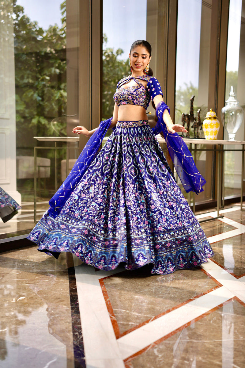 Blue Shriya Lehnega Set