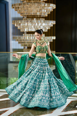 Green Alvira Lehenga Set