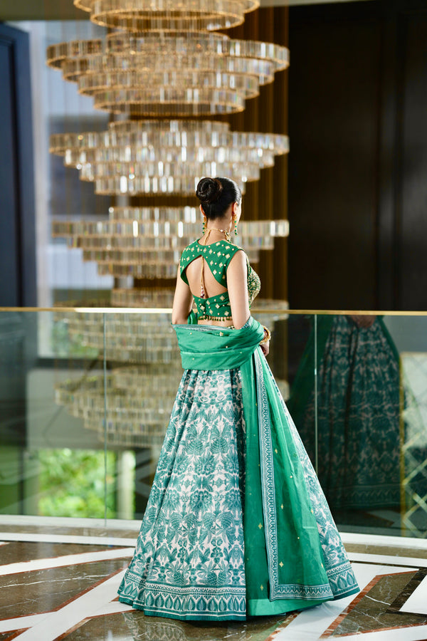 Green Alvira Lehenga Set