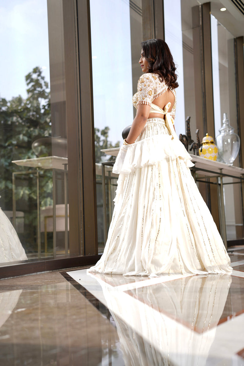 White Maheem Lehenga Set