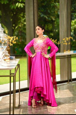 Pink Mahi Anarkali Set