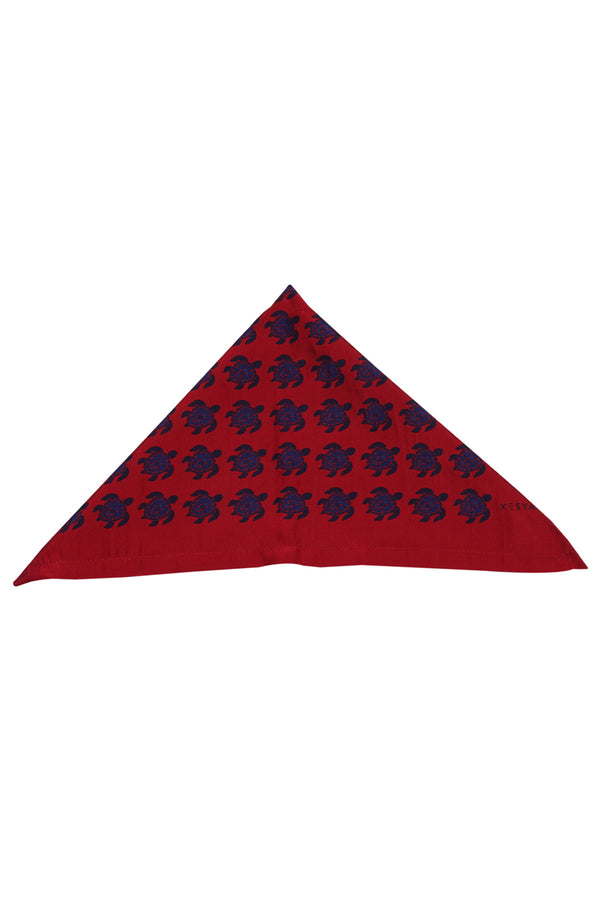 Red And Blue Turtle Pocket Square