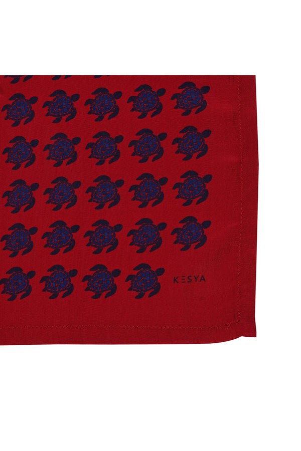 Red And Blue Turtle Pocket Square