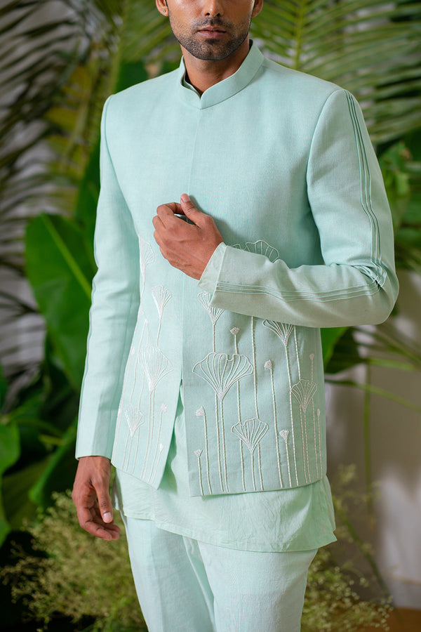 Powder Blue Embroidred Jodhpuri Set