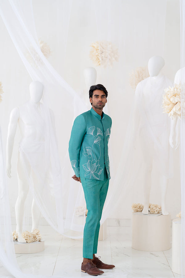 Aqua Flora Jodhpuri Set