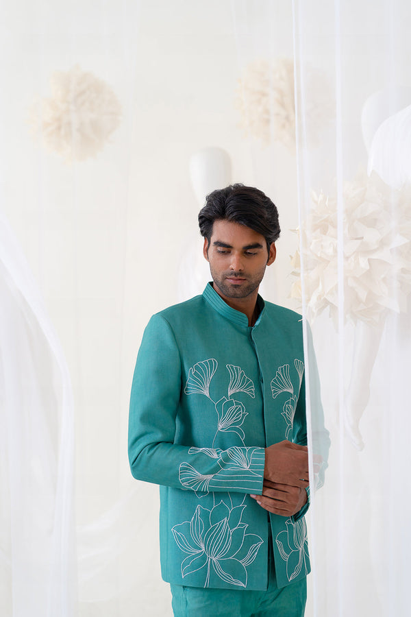 Aqua Flora Jodhpuri Set
