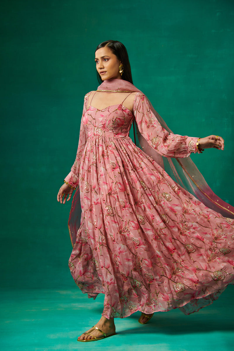 Top more than 128 floral print anarkali suits best
