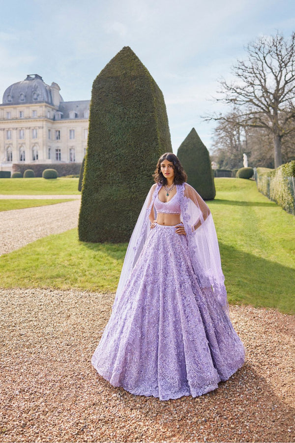 Mauve Sequin Lehenga Set