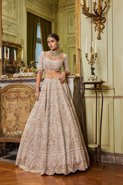 Wheat Pearl Lehenga Set