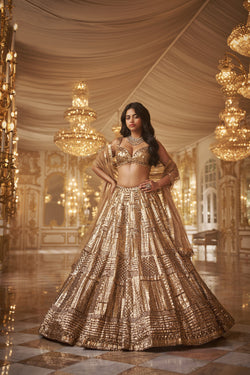 Antique Gold Lehenga Set