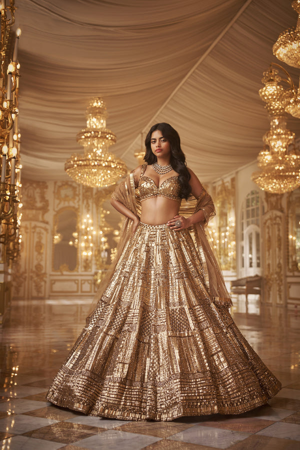 Antique Gold Lehenga Set