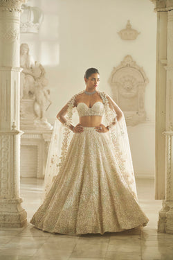 Multi-Coloured Three-Dimensional Lehenga Set