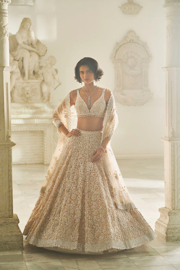 Powder Pink Three-Dimensional Lehenga Set