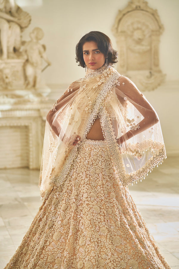 Powder Pink Three-Dimensional Lehenga Set