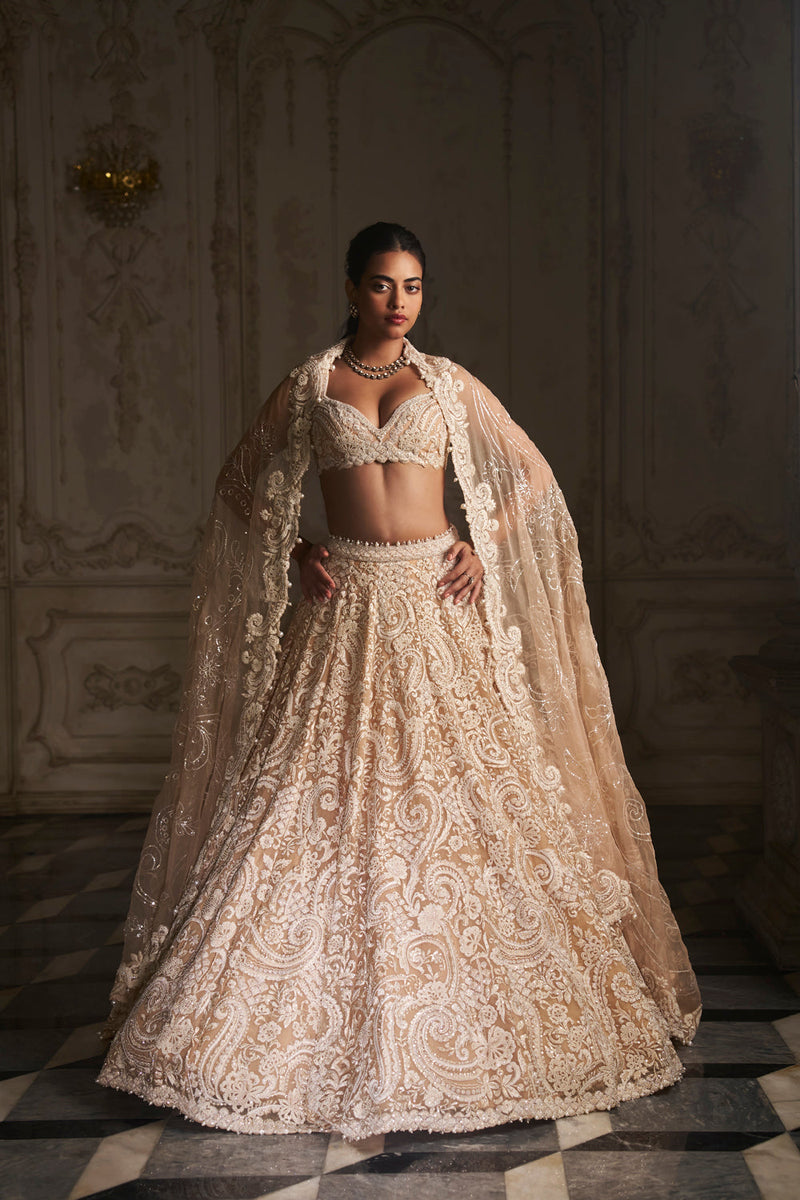 Nude Paisley Lehenga Set