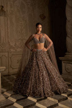 Coffee Chandelier Lehenga Set