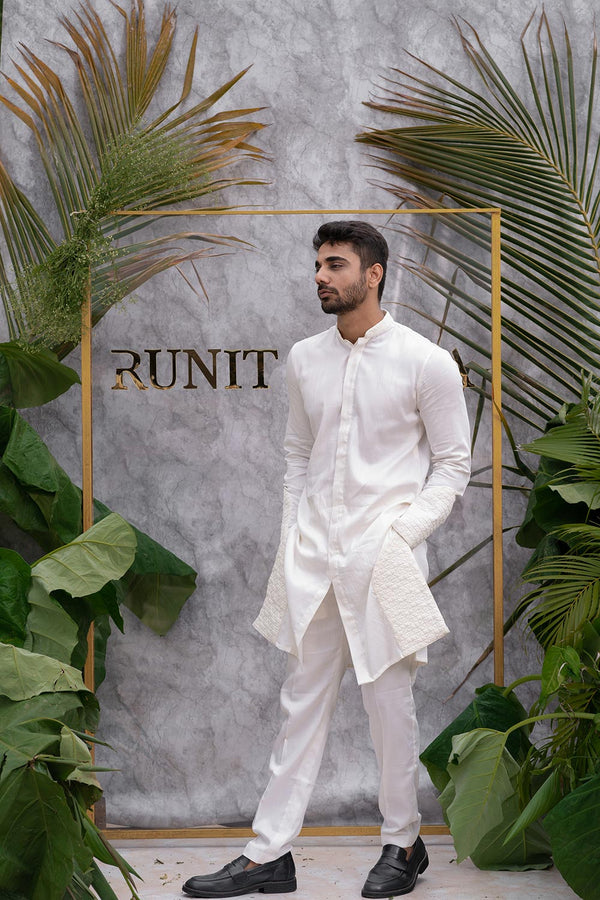 Ivory Quilted Kurta Set