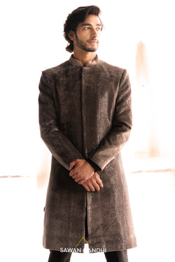 Taupe Sequins Sherwani
