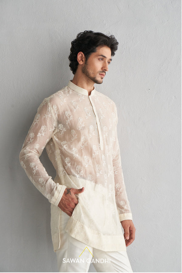 Ivory Rose Cutdana Kurta