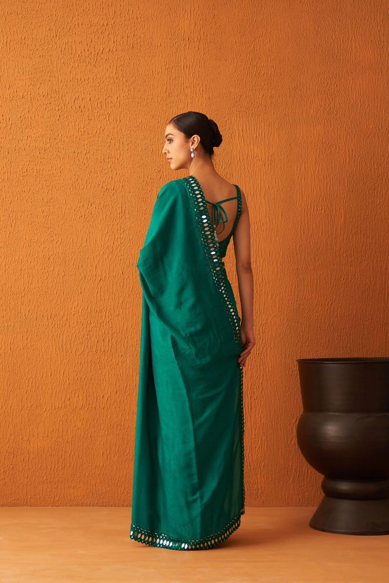 Myrtle Green Silk Saree