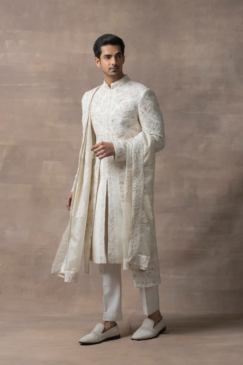 Ivory Front Open Style Sherwani