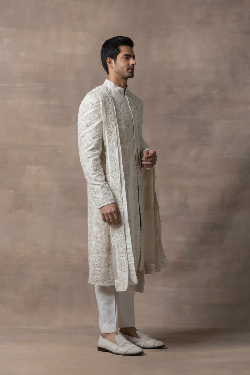 Ivory Front Open Style Sherwani