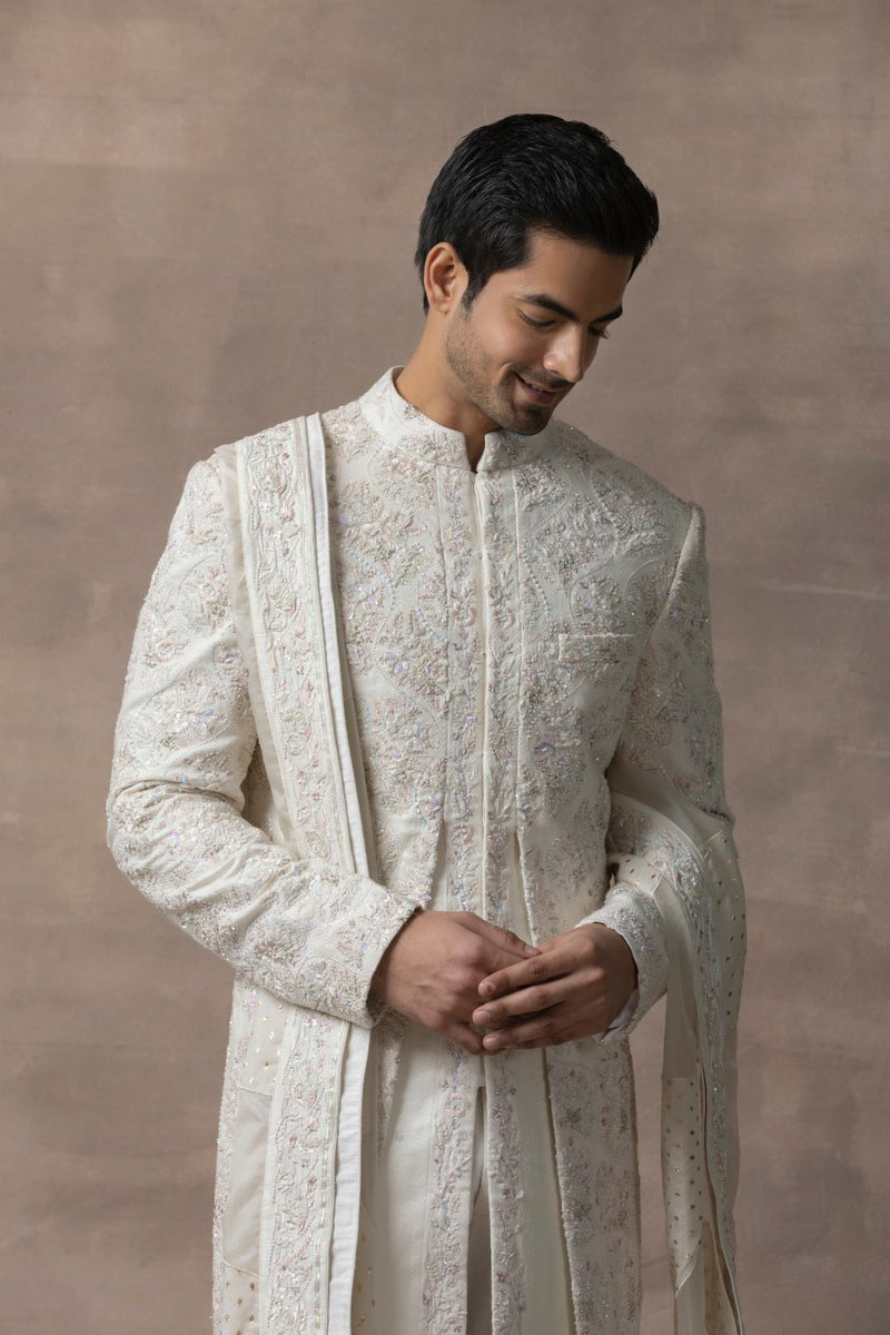 Ivory Front Open Style Sherwani